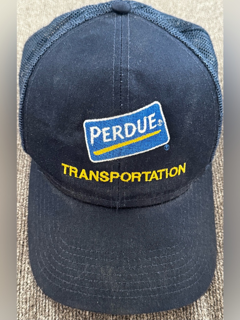 OTTO Navy Blue Perdue Transportation Trucker Hat with Yellow Embroidery